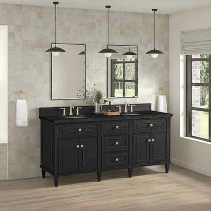 James Martin - Lorelai 72" Double Vanity, Black Onyx, w/ 3 CM Phantome Eclos Top - 424-V72-BKO-3PHT view 4