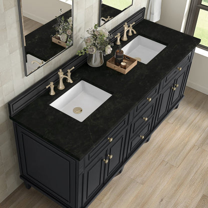 James Martin - Lorelai 72" Double Vanity, Black Onyx, w/ 3 CM Phantome Eclos Top - 424-V72-BKO-3PHT view 7