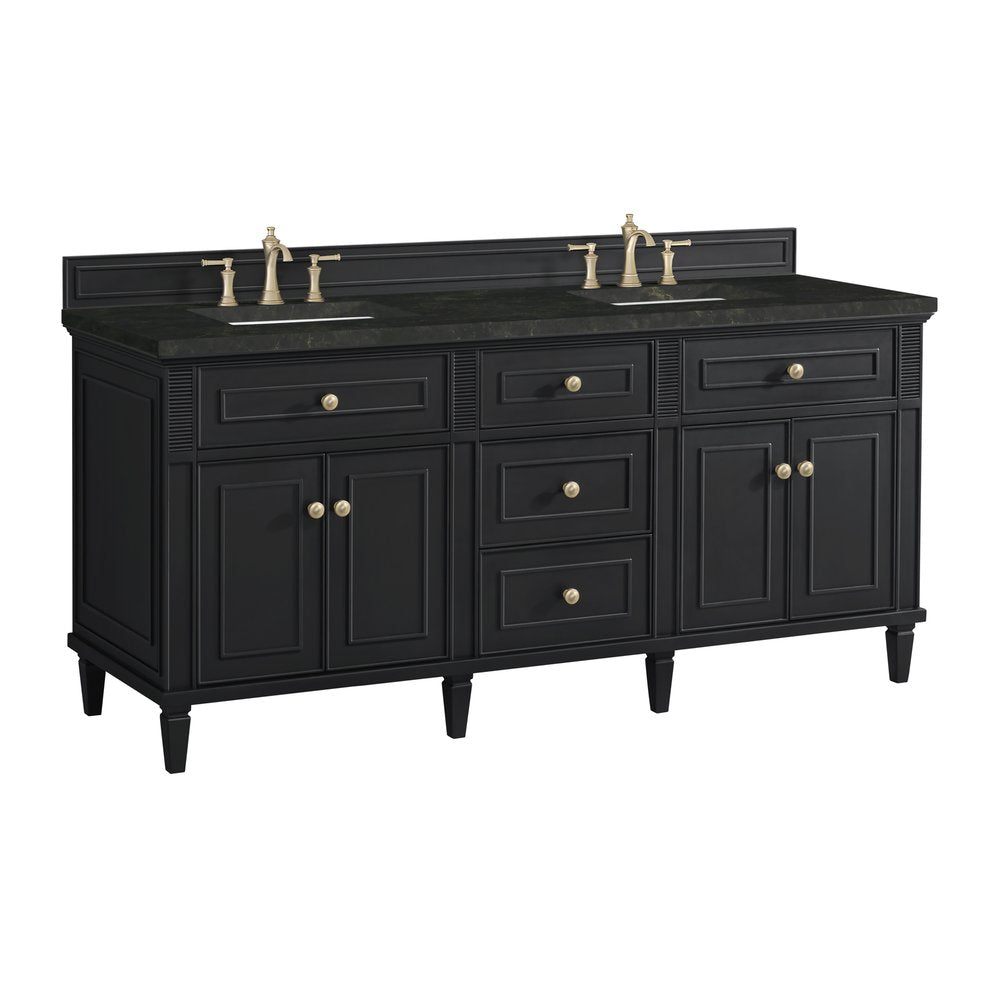 James Martin - Lorelai 72" Double Vanity, Black Onyx, w/ 3 CM Phantome Eclos Top - 424-V72-BKO-3PHT view 10