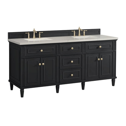 James Martin - Lorelai 72" Double Vanity, Black Onyx, w/ 3 CM Siberian Silestone Top - 424-V72-BKO-3SFR view 10