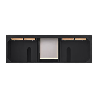 James Martin - Lorelai 72" Double Vanity, Black Onyx w/ 3 CM Victorian Silver Silestone Top w/FreePower Wireless Charger - 424-V72-BKO-FVSL view 7