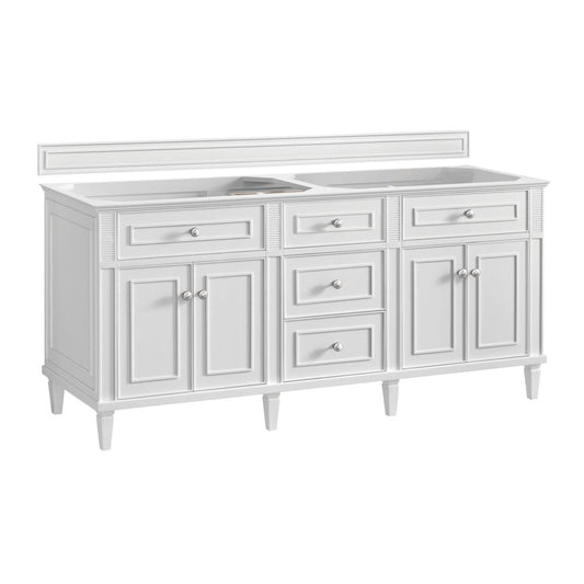 James Martin - Lorelai 72" Double Vanity, Bright White - 424-V72-M-BW view 1
