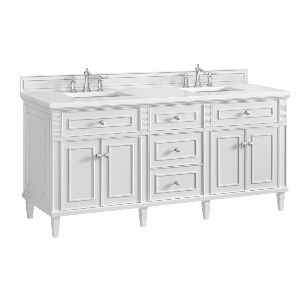 James Martin - Lorelai 72" Double Vanity, Bright White - 424-V72-M-BW view 5