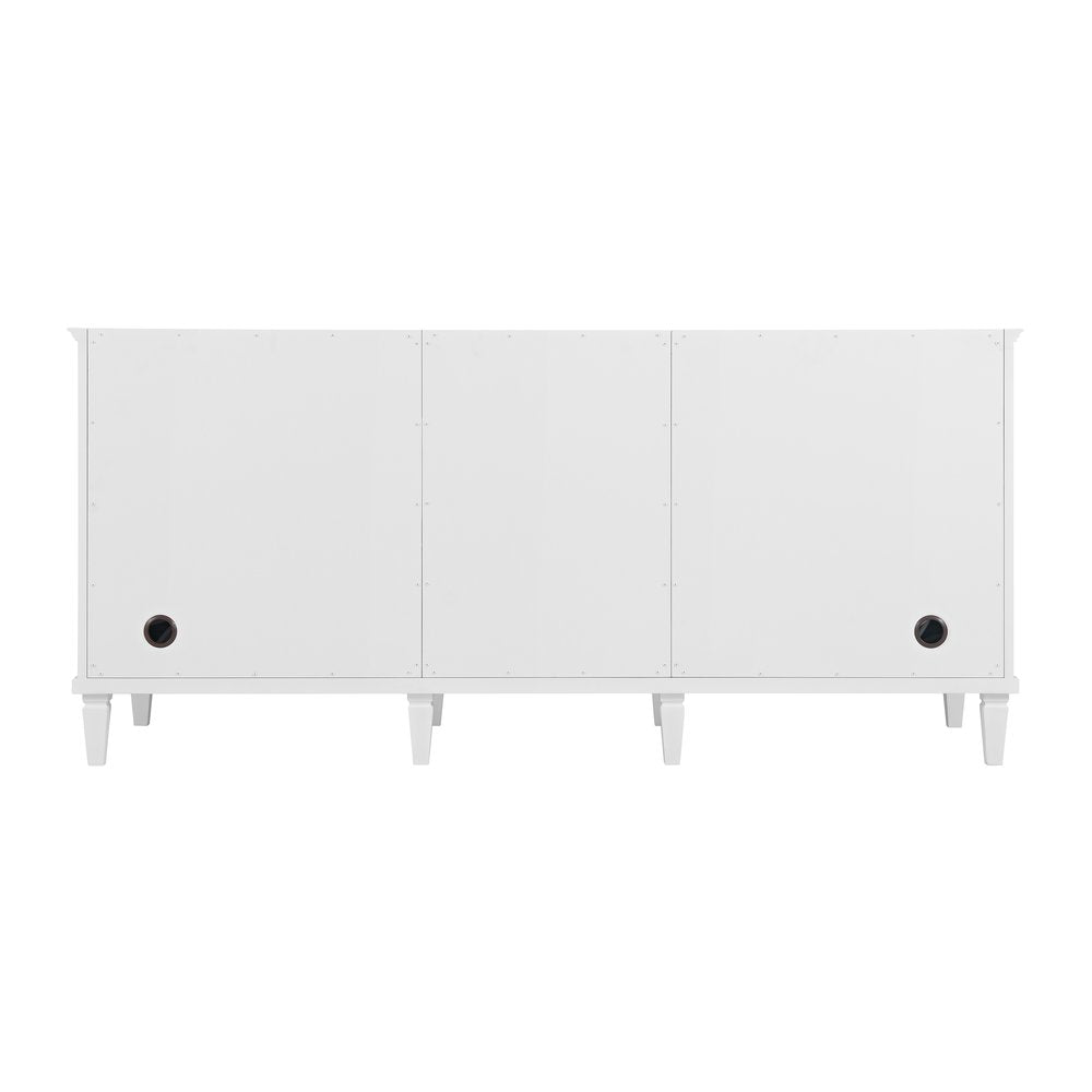 James Martin - Lorelai 72" Double Vanity, Bright White w/ 3 CM Carrara White Marble Top - 424-V72-BW-3CAR view 9