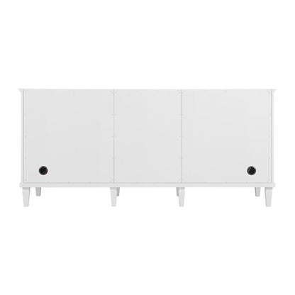 James Martin - Lorelai 72" Double Vanity, Bright White w/ 3 CM Carrara White Marble Top - 424-V72-BW-3CAR view 9