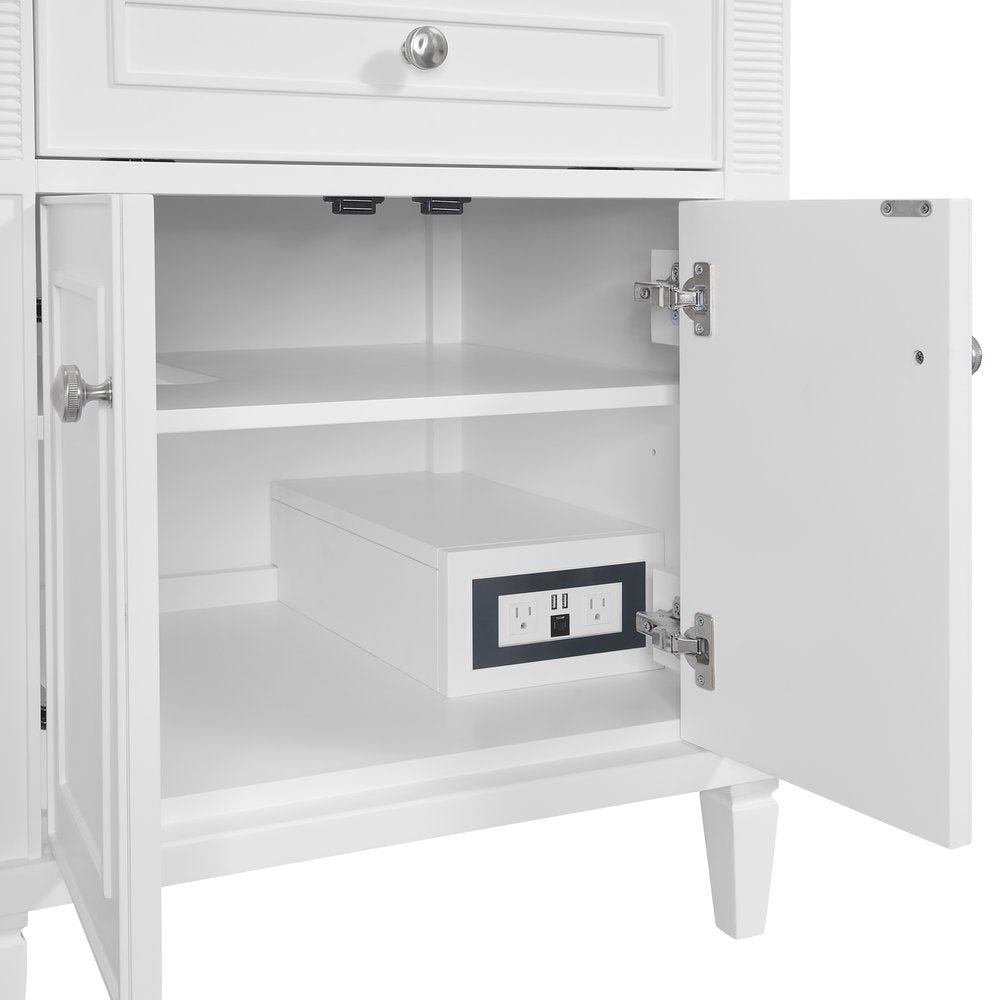 James Martin - Lorelai 72" Double Vanity, Bright White w/ 3 CM Carrara White Marble Top - 424-V72-BW-3CAR view 12