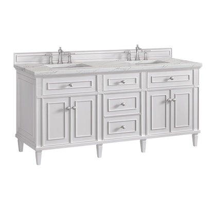 James Martin - Lorelai 72" Double Vanity, Bright White w/ 3 CM Ethereal Noctis Silestone Top - 424-V72-BW-3ENC view 10
