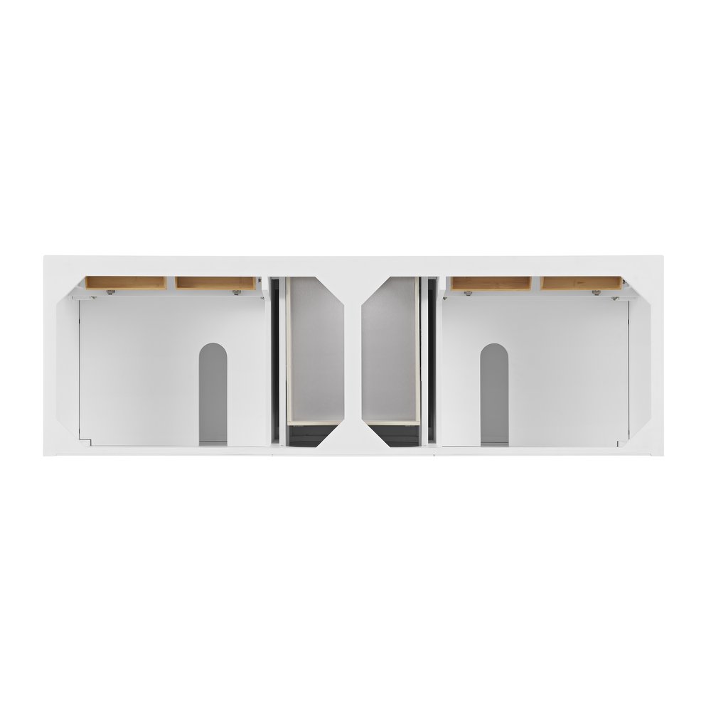 James Martin - Lorelai 72" Double Vanity, Bright White w/ 3 CM Parisien Bleu Silestone Top w/FreePower Wireless Charger - 424-V72-BW-FPBL view 7