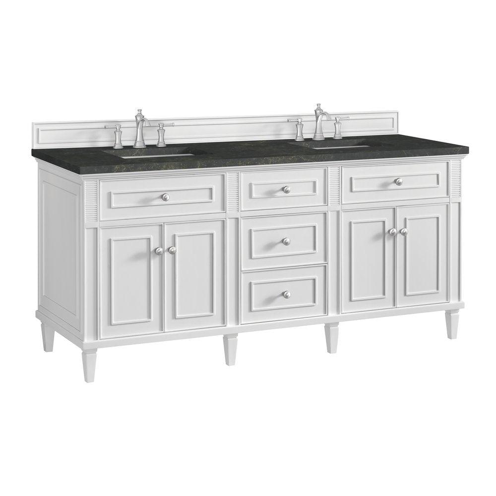 James Martin - Lorelai 72" Double Vanity, Bright White, w/ 3 CM Phantome Eclos Top - 424-V72-BW-3PHT view 10