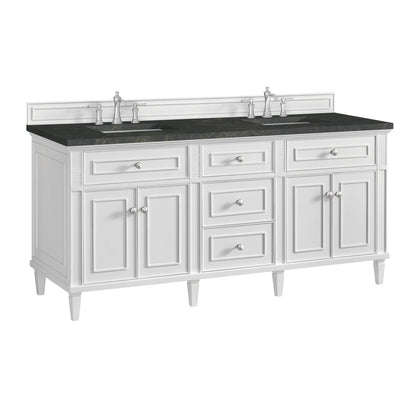 James Martin - Lorelai 72" Double Vanity, Bright White, w/ 3 CM Phantome Eclos Top - 424-V72-BW-3PHT view 10
