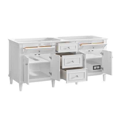 James Martin - Lorelai 72" Double Vanity, Bright White w/ 3 CM White Zeus Silestone Top - 424-V72-BW-3WZ view 11