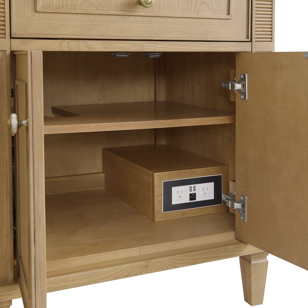 James Martin - Lorelai 72" Double Vanity, Light Natural Oak w/ 3 CM Carrara White Marble Top - 424-V72-LNO-3CAR view 12