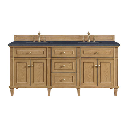 James Martin - Lorelai 72" Double Vanity, Light Natural Oak w/ 3 CM Charcoal Soapstone Silestone Top - 424-V72-LNO-3CSP view 1