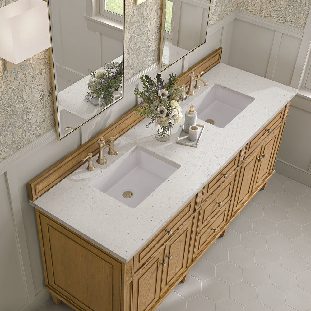 James Martin - Lorelai 72" Double Vanity, Light Natural Oak w/ 3 CM Lime Delight Silestone Top - 424-V72-LNO-3LDL view 7