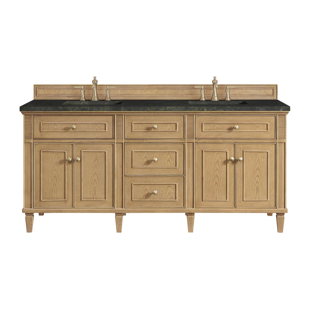 James Martin - Lorelai 72" Double Vanity, Light Natural Oak, w/ 3 CM Phantome Eclos Top - 424-V72-LNO-3PHT view 1