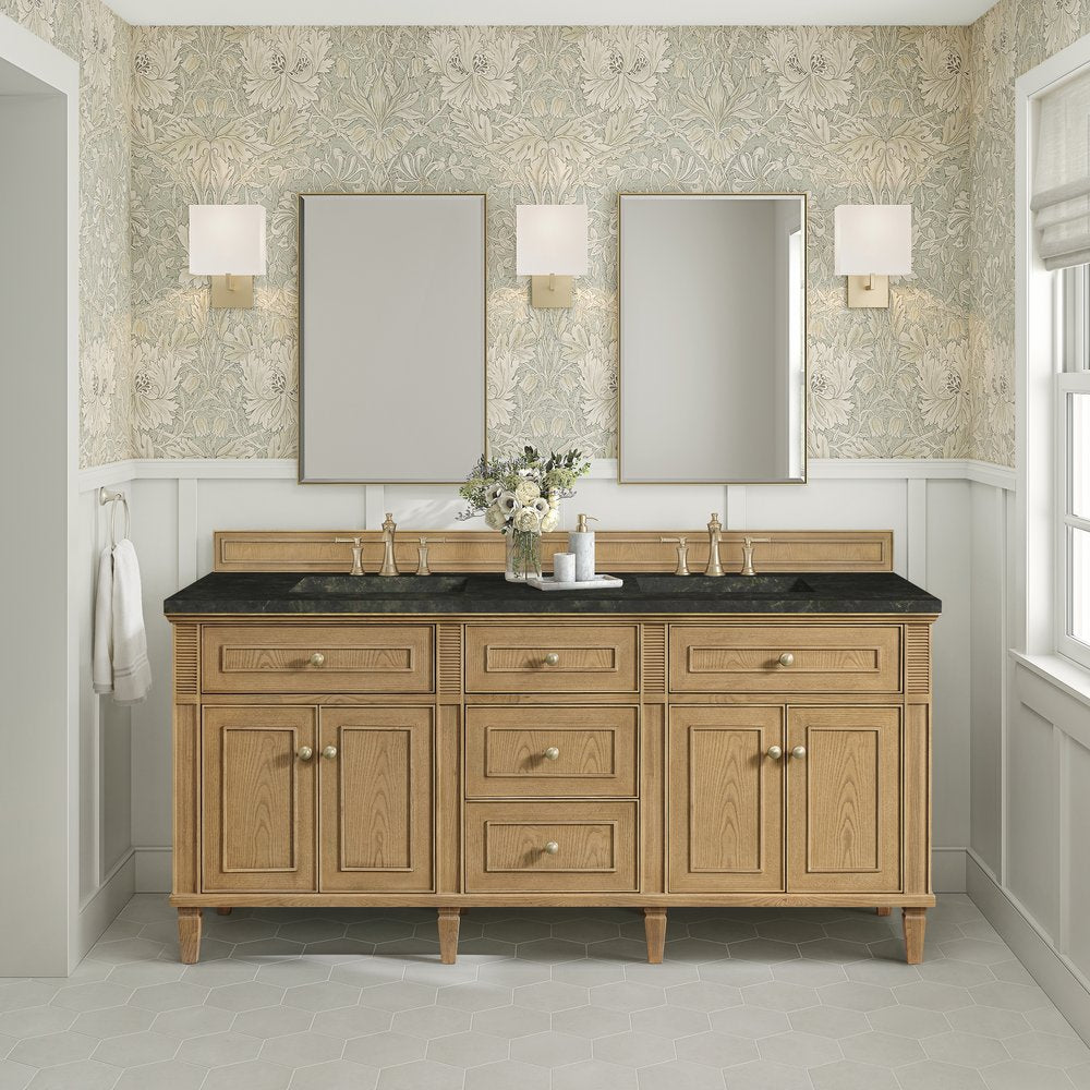 James Martin - Lorelai 72" Double Vanity, Light Natural Oak, w/ 3 CM Phantome Eclos Top - 424-V72-LNO-3PHT view 3