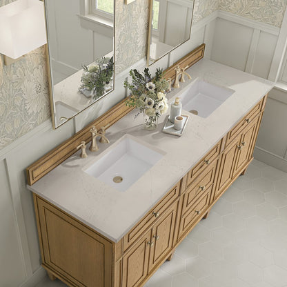 James Martin - Lorelai 72" Double Vanity, Light Natural Oak, w/ 3 CM Siberian Silestone Top - 424-V72-LNO-3SFR view 7
