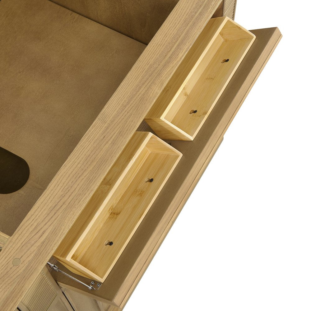 James Martin - Lorelai 72" Double Vanity, Light Natural Oak, w/ 3 CM Siberian Silestone Top - 424-V72-LNO-3SFR view 14