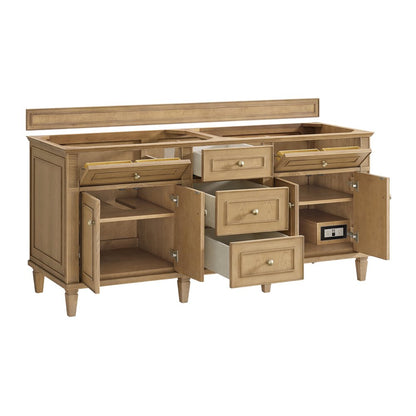 James Martin - Lorelai 72" Double Vanity, Light Natural Oak, w/ 3 CM Tajnar Eclos Top - 424-V72-LNO-3TJR view 8