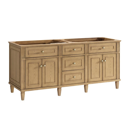 James Martin - Lorelai 72" Double Vanity, Light Natural Oak w/ 3 CM White Zeus Silestone Top - 424-V72-LNO-3WZ view 2