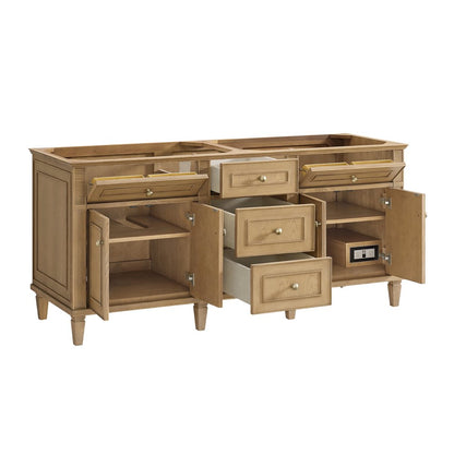 James Martin - Lorelai 72" Double Vanity, Light Natural Oak w/ 3 CM White Zeus Silestone Top - 424-V72-LNO-3WZ view 11