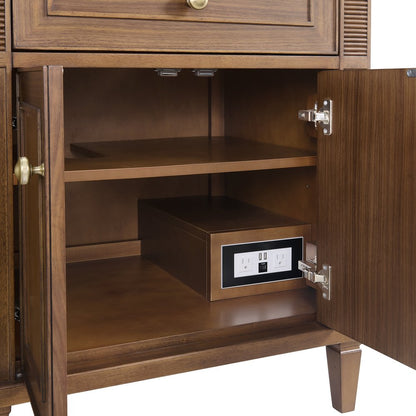 James Martin - Lorelai 72" Double Vanity, Mid-Century Walnut, w/ 3 CM Tajnar Eclos Top w/FreePower Wireless Charger - 424-V72-WLT-FTJR view 11