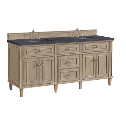 James Martin - Lorelai 72" Double Vanity, Whitewashed Oak w/ 3 CM Charcoal Soapstone Silestone Top - 424-V72-WWO-3CSP view 10