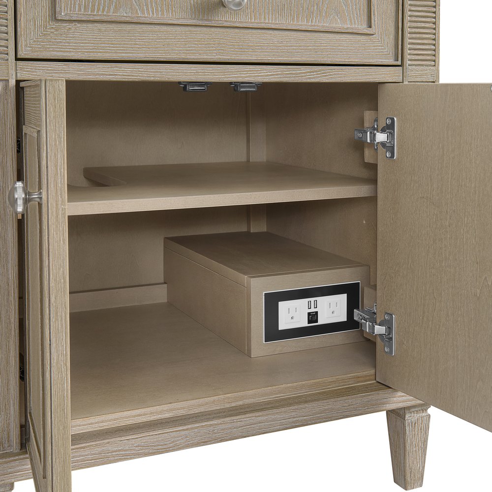 James Martin - Lorelai 72" Double Vanity, Whitewashed Oak w/ 3 CM Ethereal Noctis Silestone Top - 424-V72-WWO-3ENC view 12