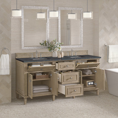 James Martin - Lorelai 72" Double Vanity, Whitewashed Oak w/ 3 CM Parisien Bleu Silestone Top w/FreePower Wireless Charger - 424-V72-WWO-FPBL view 6