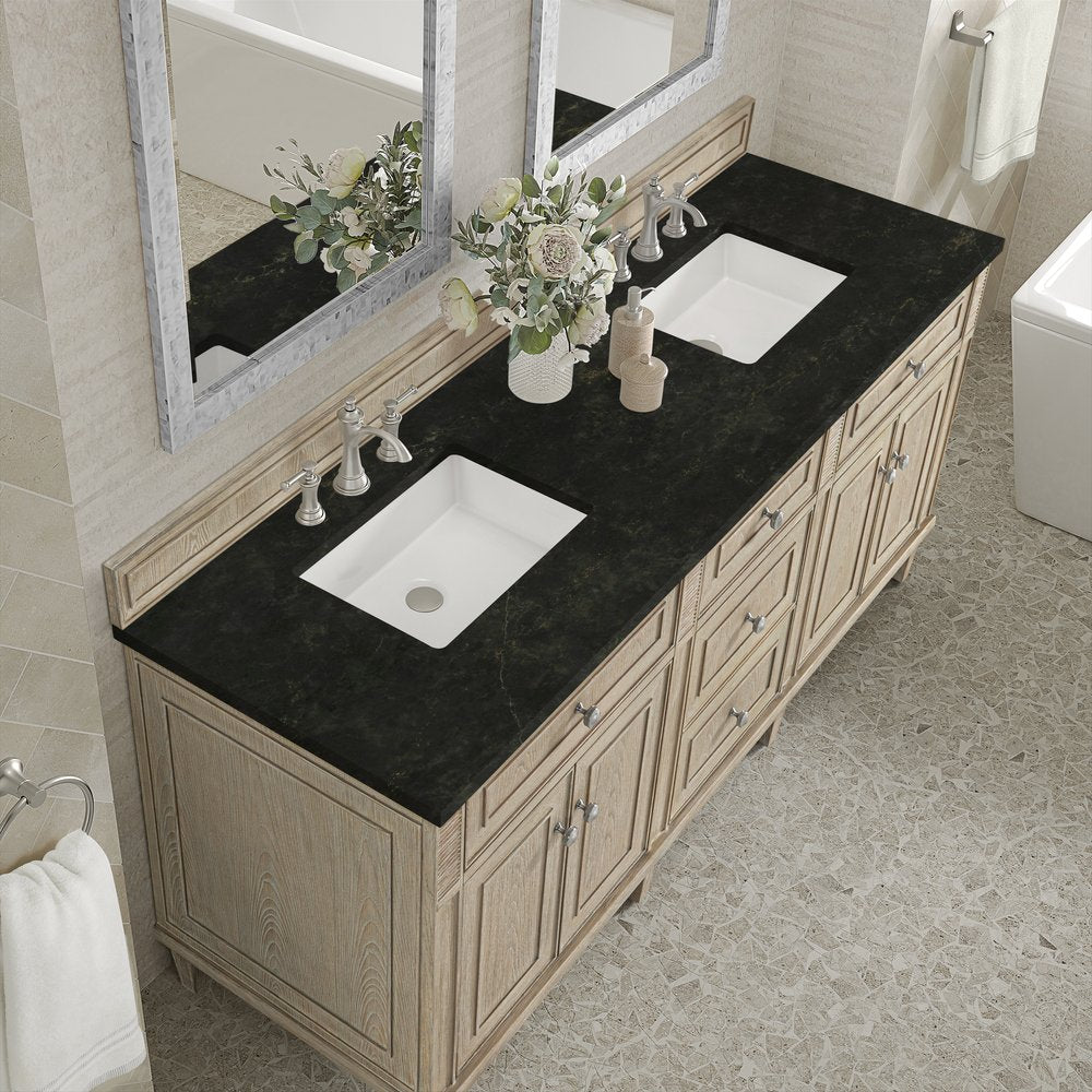 James Martin - Lorelai 72" Double Vanity, Whitewashed Oak, w/ 3 CM Phantome Eclos Top - 424-V72-WWO-3PHT view 7