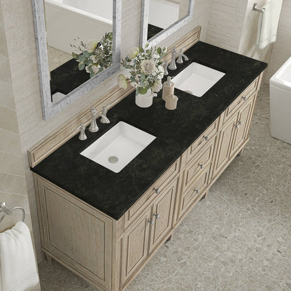 James Martin - Lorelai 72" Double Vanity, Whitewashed Oak, w/ 3 CM Phantome Eclos Top - 424-V72-WWO-3PHT view 7