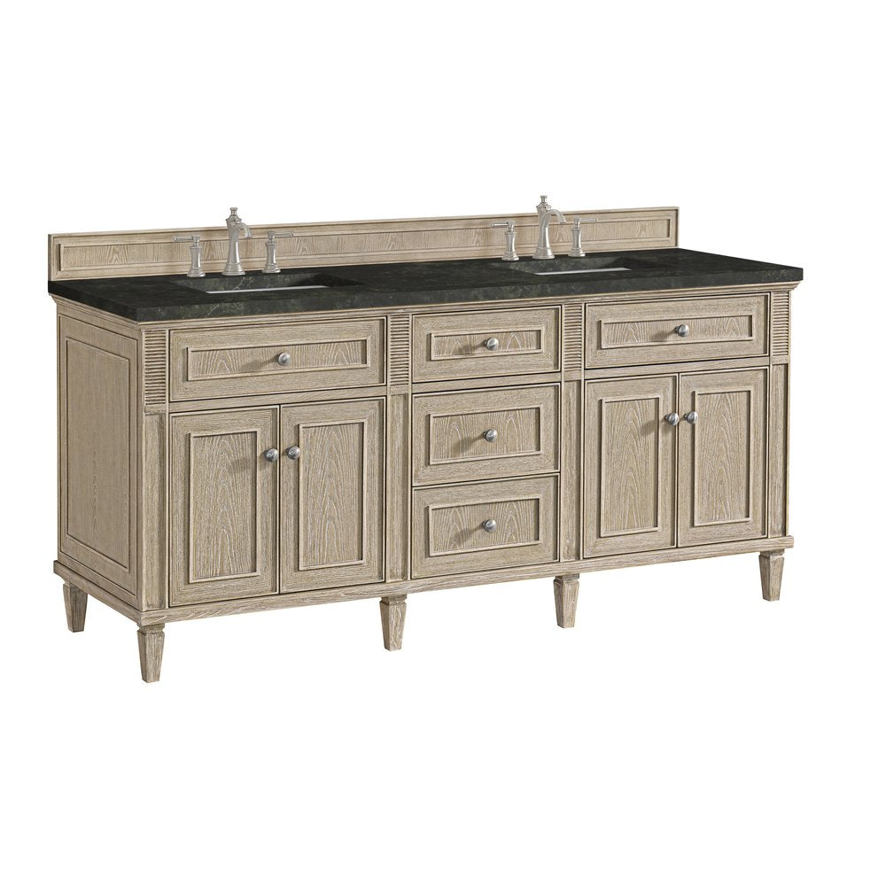 James Martin - Lorelai 72" Double Vanity, Whitewashed Oak, w/ 3 CM Phantome Eclos Top - 424-V72-WWO-3PHT view 10