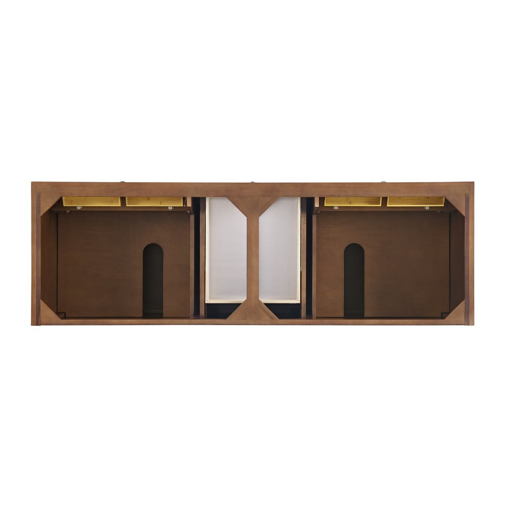 James Martin - Lorelai 72"Double Vanity, Mid-Century Walnut w/ 3 CM Eternal Jasmine Pearl Silestone Top - 424-V72-WLT-3EJP view 6