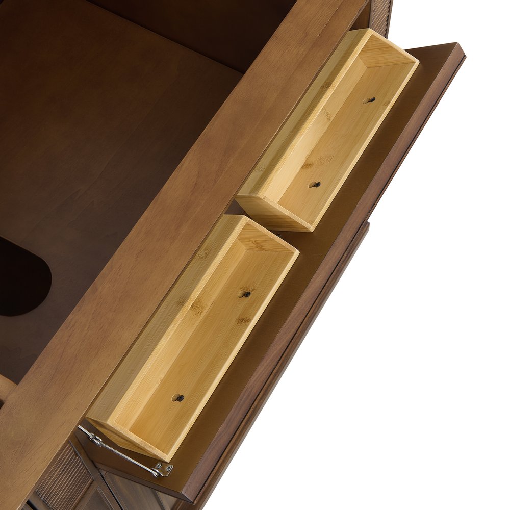 James Martin - Lorelai 72"Double Vanity, Mid-Century Walnut w/ 3 CM Eternal Jasmine Pearl Silestone Top - 424-V72-WLT-3EJP view 14