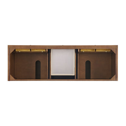 James Martin - Lorelai 72"Double Vanity, Mid-Century Walnut w/ 3 CM Eternal Jasmine Pearl Silestone Top w/FreePower Wireless Charger - 424-V72-WLT-FEJP view 7