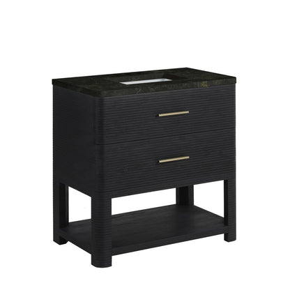 James Martin - Lucian 36" Single Vanity, Carbon Oak, w/ 3 CM Phantome Eclos Widespread Top - D704-V36-CBO-WPHT view 6