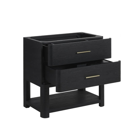 James Martin - Lucian 36" Single Vanity, Carbon Oak w/ 3 CM Victorian Silver Silestone Top - D704-V36-CBO-3VSL view 8