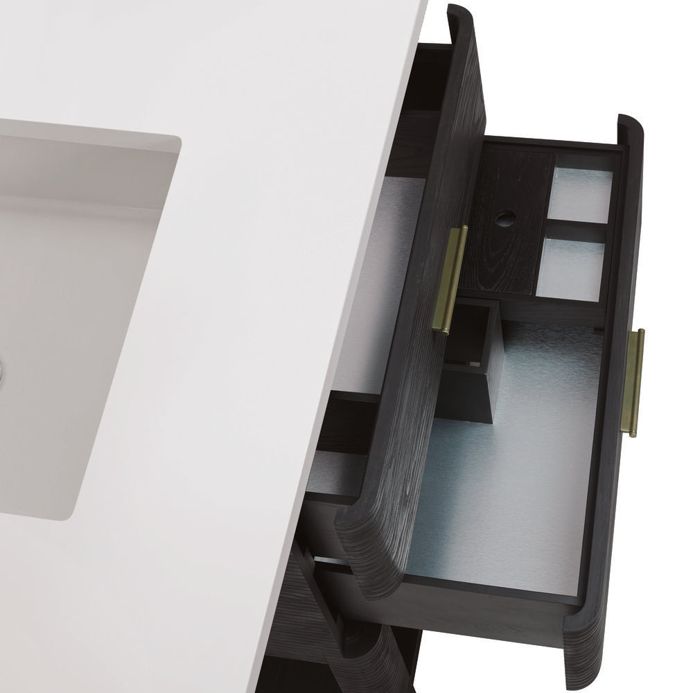 James Martin - Lucian 36" Single Vanity, Carbon Oak w/ 3 CM Victorian Silver Silestone Top - D704-V36-CBO-3VSL view 13