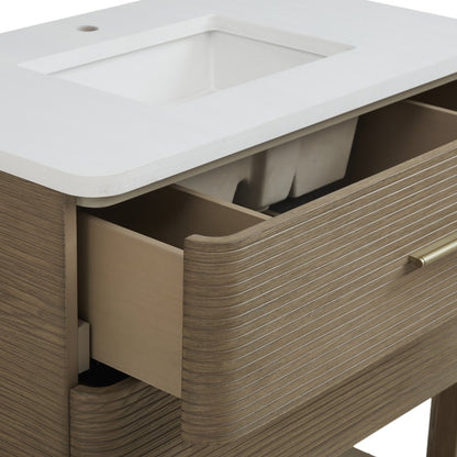 James Martin - Lucian 36" Single Vanity, Pebble Oak w/ 3 CM White Zeus Silestone Top - D704-V36-PBO-3WZ view 13