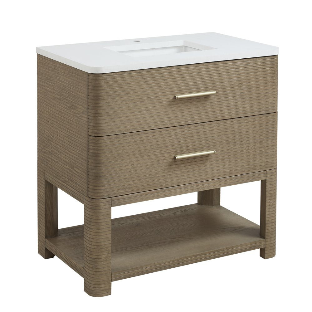 James Martin - Lucian 36" Single Vanity, Pebble Oak w/ 3 CM White Zeus Silestone Widespread Top - D704-V36-PBO-WWZ view 12