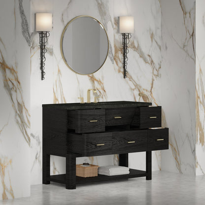 James Martin - Lucian 48" Single Vanity, Carbon Oak, w/ 3 CM Phantome Eclos Widespread Top - D704-V48-CBO-WPHT view 4