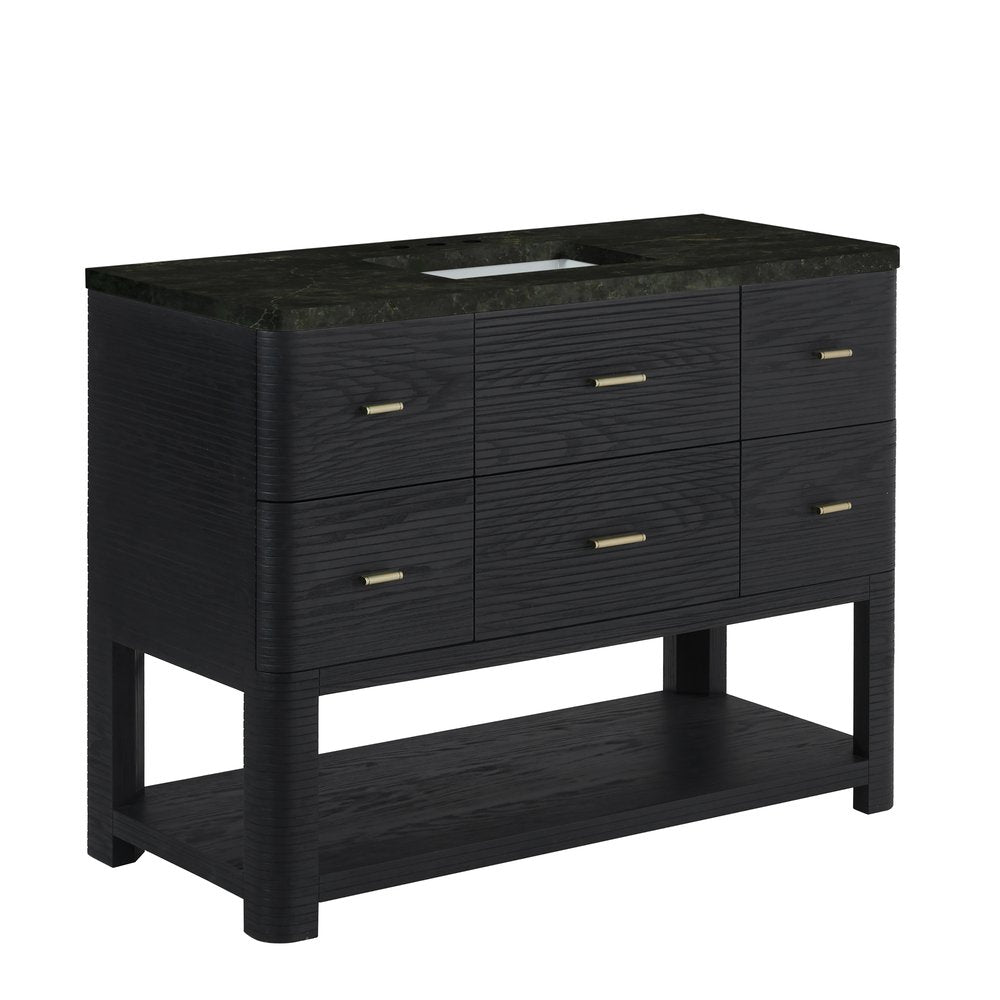 James Martin - Lucian 48" Single Vanity, Carbon Oak, w/ 3 CM Phantome Eclos Widespread Top - D704-V48-CBO-WPHT view 6