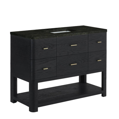 James Martin - Lucian 48" Single Vanity, Carbon Oak, w/ 3 CM Phantome Eclos Widespread Top - D704-V48-CBO-WPHT view 6