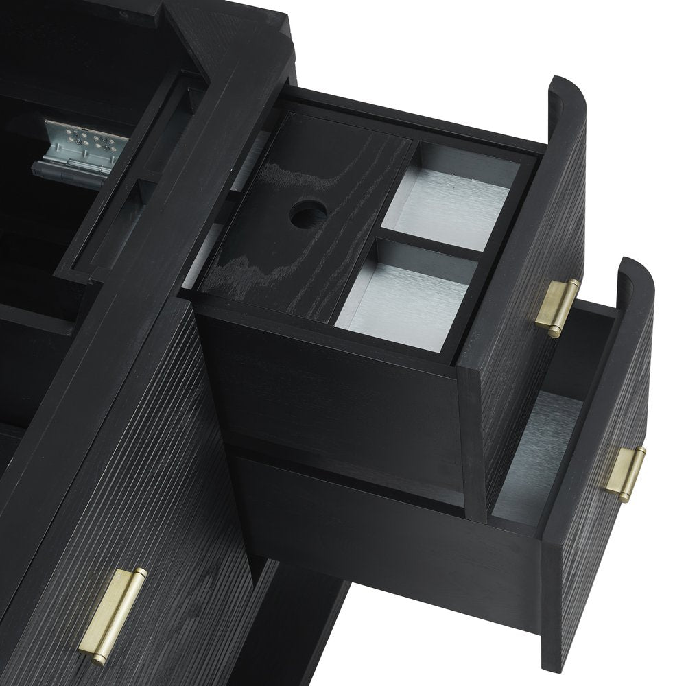 James Martin - Lucian 48" Single Vanity, Carbon Oak, w/ 3 CM Phantome Eclos Widespread Top - D704-V48-CBO-WPHT view 9