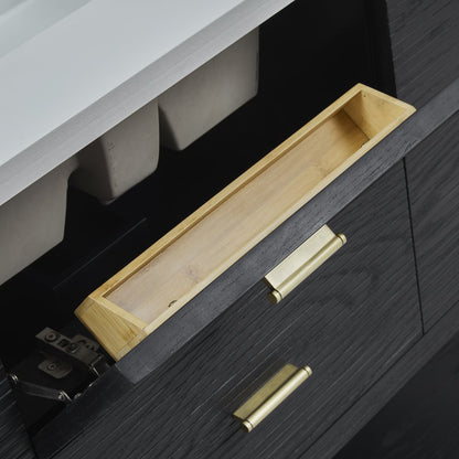 James Martin - Lucian 48" Single Vanity, Carbon Oak, w/ 3 CM Siberian Silestone Top w/FreePower Wireless Charger - D704-V48-CBO-FSFR view 10