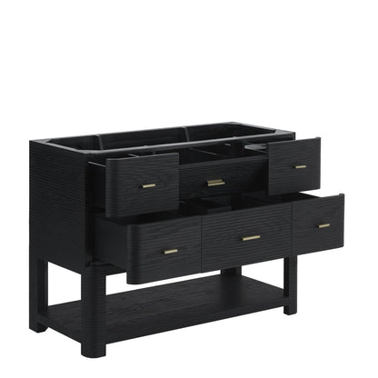 James Martin - Lucian 48" Single Vanity, Carbon Oak w/ 3 CM Victorian Silver Silestone Top - D704-V48-CBO-3VSL view 8