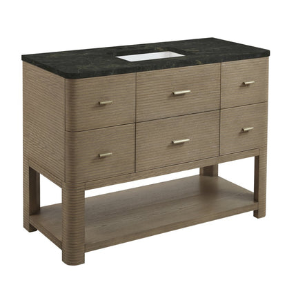 James Martin - Lucian 48" Single Vanity, Pebble Oak, w/ 3 CM Phantome Eclos Widespread Top - D704-V48-PBO-WPHT view 6