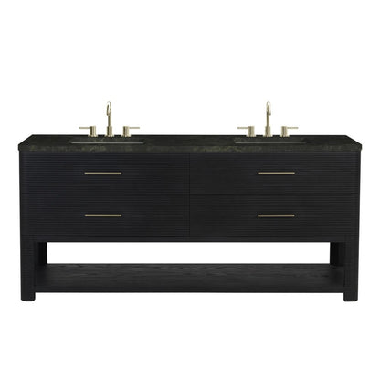 James Martin - Lucian 72" Double Vanity, Carbon Oak, w/ 3 CM Phantome Eclos Widespread Top - D704-V72-CBO-WPHT view 1