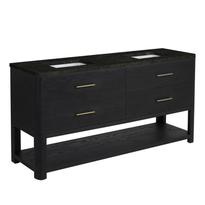 James Martin - Lucian 72" Double Vanity, Carbon Oak, w/ 3 CM Phantome Eclos Widespread Top - D704-V72-CBO-WPHT view 9