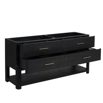 James Martin - Lucian 72" Double Vanity, Carbon Oak, w/ 3 CM Siberian Silestone Widespread Top - D704-V72-CBO-WSFR view 8